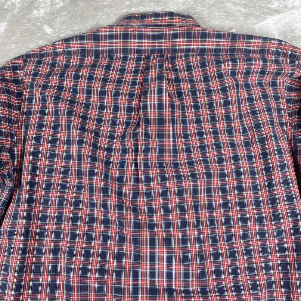 Polo Ralph Lauren Blake Men's Large Tartan Plaid Button Down 2 Ply Cotton Pony